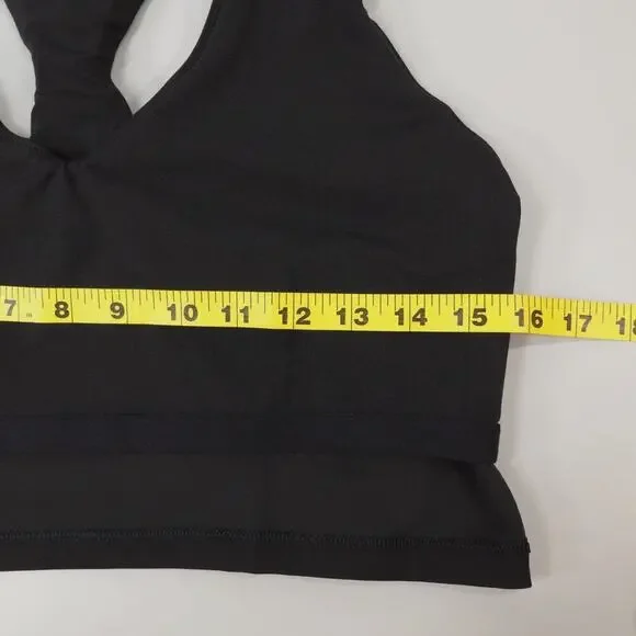 AERIE Offline Real Me Sports Bra Womens XL Black Longline Racerback Athleisure - Picture 10 of 15